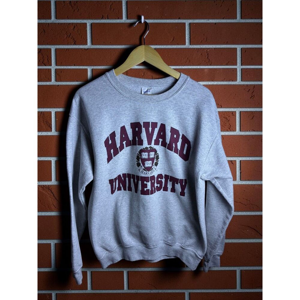 Harvard University Crewneck Sweatshirt Men's Medium Gray Gildan